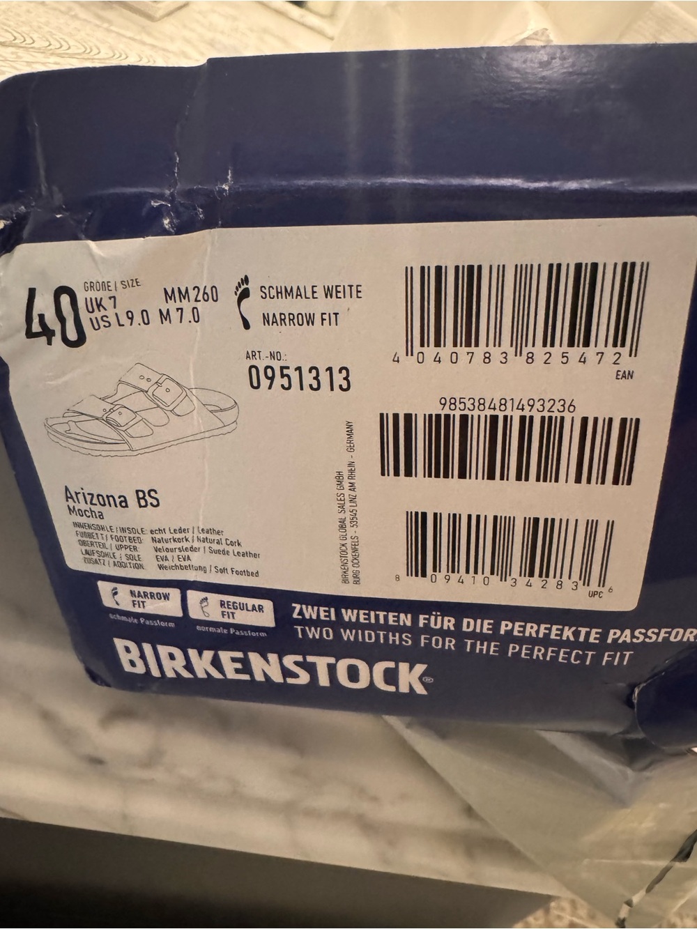 Birkenstock Arizona Sandals in Mocha Dark Brown Suede Narrow Soft Footbed 40 - Picture 11 of 14